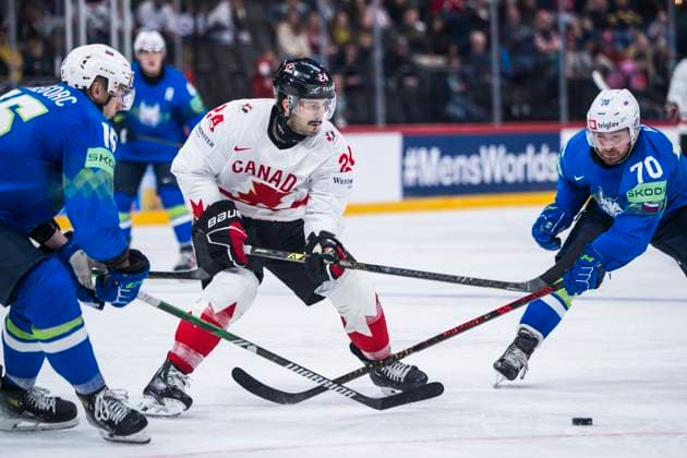 250510 Phillip Danault of Canada during the 2025 IIHF Ice Hockey World Championship group stage game between Slovenia and Canada on May 10, 2025 in Stockholm Photo Maxim Thore BILDBYRAN kod MT MT0810 ishockey ice hockey ishockey vm 2025 vm 2025 iihf world championship slovenia kanada canada bbeng gruppspel  Copyright: MAXIMxTHORE BB250510MT059