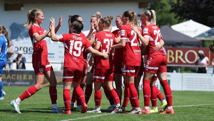 Stuttgart , Football Regionalliga Süd , SC Sand 2 vs VfB Stuttgart Women , Jubel VfB