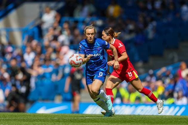 10th May 2025; Stamford Bridge, London, England; Womens Super League Football, Chelsea versus Liverpool; Erin Cuthbert of Chelsea  ActionPlus12785120 KatiexChan