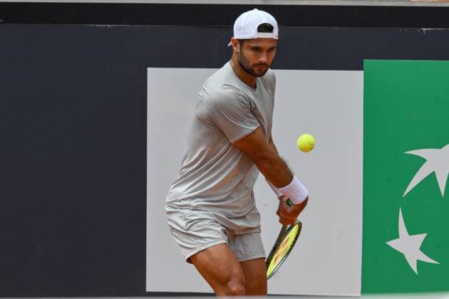 10th May 2025; Foro Italico, Rome, Italy: ATP, Tennis Herren 1000 Tennis Masters Rome, Day 4; Marcos Giron (USA) in action during the match  ActionPlus12785166 AllShotLive