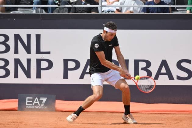 10th May 2025; Foro Italico, Rome, Italy: ATP, Tennis Herren 1000 Tennis Masters Rome, Day 4; Taylor Fritz (USA) in action during the match  ActionPlus12785172 AllShotLive