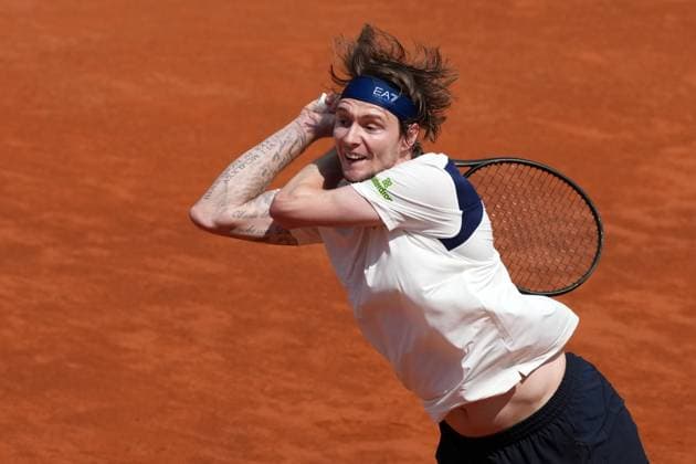 Alexander Bublik Kazakhstan during the match against Casper Ruud of Norway at the Internazionali BNL d Italia 2025 tennis tournament at Foro Italico in Rome, Italy on may 10, 2025. AntoniettaxBaldassarre