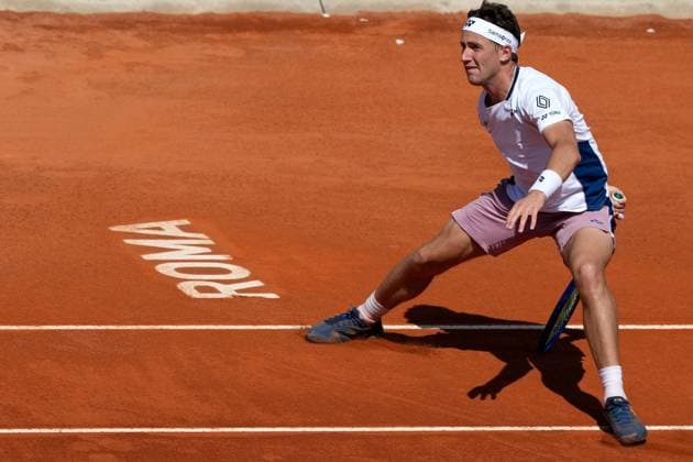 Casper Ruud of Norway during the match against Alexander Bublik Kazakhstan at the Internazionali BNL d Italia 2025 tennis tournament at Foro Italico in Rome, Italy on may 10, 2025. AntoniettaxBaldassarre