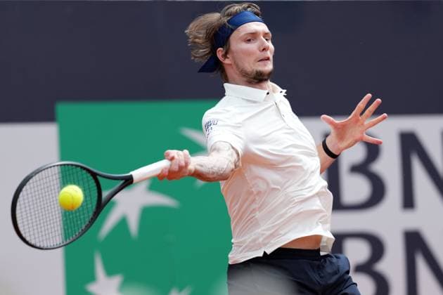 Alexander Bublik Kazakhstan during the match against Casper Ruud of Norway at the Internazionali BNL d Italia 2025 tennis tournament at Foro Italico in Rome, Italy on may 10, 2025. AntoniettaxBaldassarre