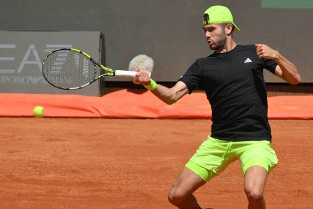 Foto IPP Roberto Ramaccia Roma 10 5 2025 Tennis Internazionali Bnl d’Italia 2025 Nella foto Jacob Fearnley (GBR) in azione durante la partita Italy Photo Press - World Copyright Roma italy Italia ITALY  Copyright: xR4924_italyphotopressx