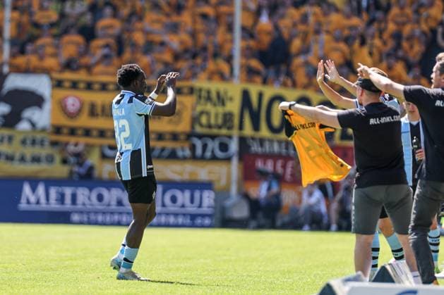 Kennedy Okpala SV Waldhof Mannheim, 32 during his substitution at SV Waldhof Mannheim SG Dynamo Dresden on 10 05 25 at Carl Benz Stadion, Mannheim xamx Photo Alfio Marino Copyright: