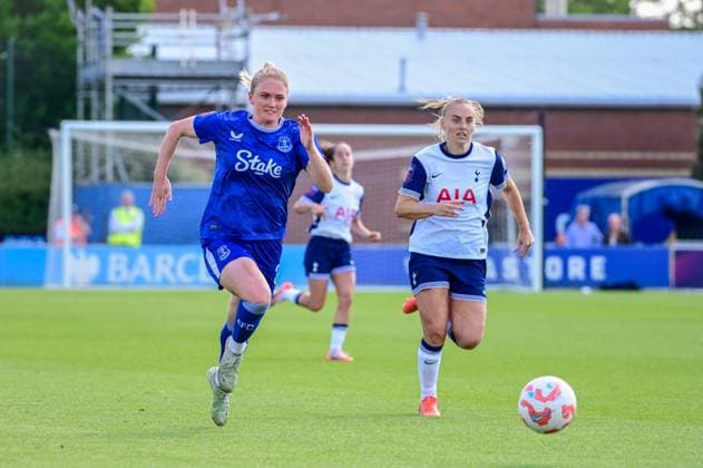 Everton play Tottenham Hotspur in the final game of the Barclays WSL season at Walton Hall Park Featuring: Rikke Madsen, Molly Bartrip Where: Liverpool, Merseyside, United Kingdom When: 10 May 2025 Credit: Graham Finney Cover Images EDITORIAL USE ONLY. NOT FOR USE BY NEWSPAPERS BASED IN THE UK. Copyright: xx coverimg54735017