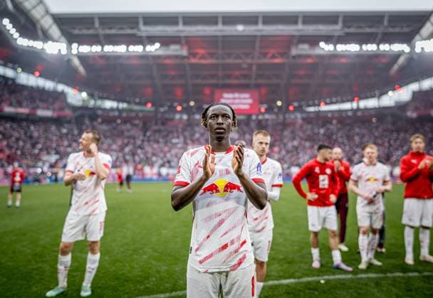 Leipzigs Amadou Haidara final cheer Soccer 1 Bundesliga, Matchday 32 RB Leipzig FC Bayern Muenchen 3 3 3 May 2025 Leipzig, Red Bull Arena RB Leipzig FC Bayern Muenchen 3 3