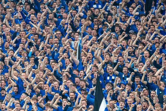 Soccer, Men, Season 2024 2025, 2 Bundesliga 33 Matchday , Hamburger SV SSV Ulm, Fans of HSV, 10 05 2025, Copyright: xSebastianxRäppold MatthiasxKochx