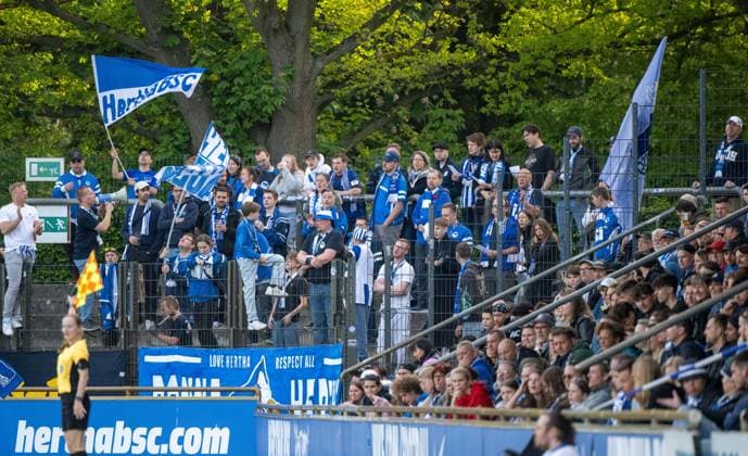 Soccer, Women, Season 2024 2025, Regionalliga Nordost 19 Matchday , Hertha BSC FC Viktoria 89 Berlin, Fans of Hertha, 10 05 2025, Copyright: xMatthiasxKochx