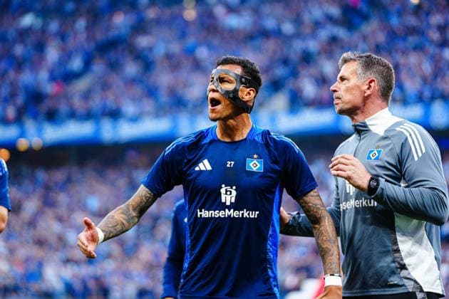 Davie Selke Hamburger SV, 27 GER, Hamburger SV vs SSV Ulm, Football, 2 Bundesliga, Matchday 33, Season 2024 2025, 10 05 2025 DFL REGULATIONS PROHIBIT ANY USE OF PHOTOGRAPHS AS IMAGE SEQUENCES AND OR QUASI VIDEO GER, Hamburger SV vs SSV Ulm, Football, 2 Bundesliga, Matchday 33, Season 2024 2025, 10 05 2025 Hamburg Copyright: xEibner-Pressefoto MarcelxvonxFehrnx EP_MFN