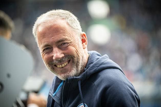 Rostock, Germany 10 May 2025 3 Liga 2024 2025 FC Hansa Rostock vs FC Energie Cottbus In the picture CEO Jürgen Wehlend Hansa Rostock laughs DFB regulations prohibit any use of photographs as image sequences and or quasi video Copyright: xFotostandx xVoelkerx