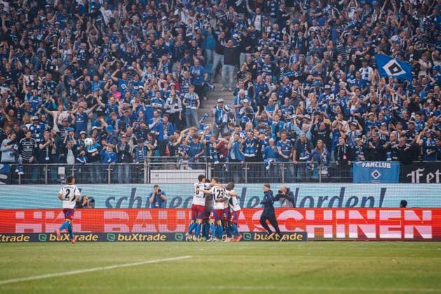 Soccer I Men I Season 2024 2025 I 2 Bundesliga I 33 Matchday I Hamburger SV SSV Ulm I 10 05 2025 Hamburger SV cheers for the goal Hamburg Volksparkstadion Hamburg Germany Copyright: xLobecax xHenningxRohlfsx