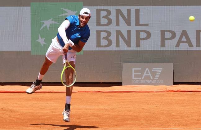 Rome, Italy: Tennis Italian International BNL, Matteo Berrettini (ITA), Rome, May 10, 2025. Photo Rome, Tennis International Of Italy BNL  - ZUMAp169 20250510_zea_p169_588 Copyright: xFelicexCalabrox