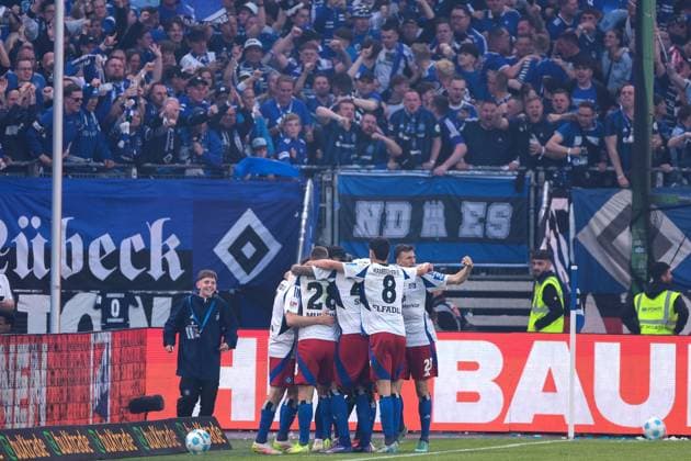10 05 2025, 2 Bundesliga, Matchday 33, Hamburger SV SSV Ulm 1846, Ludovit Reis Hamburger SV celebrates the goal to make it 1 1, Hamburg Volksparkstadion Hamburg Germany xRHR PHOTO DEx Copyright: DennisxEwert RHR-FOTOx RHR-FOTO DE