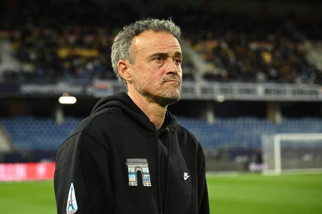 FOOTBALL : Montpellier Herault SC vs. Paris Saint-Germain - Ligue McDonald™s - 10 05 2025 Luis Enrique MARTINEZ GARCIA, entraineur du PSG lors de l™Ã chauffement pour le match Montpellier Herault SC vs. Paris Saint-Germain pour la 33eme journee de la Ligue 1 McDonald™s au Stade de la Mosson, le 10 mai 2025. MontpellierFrance  Copyright: xValentinaxClaretx