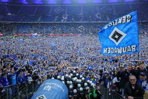 Soccer 2 Bundesliga 33 Matchday Hamburger SV SSV Ulm 1846 Soccer on 10 05 2025 at Volksparkstadion in Hamburg The fans of Hamburg celebrates promotion DFL regulations prohibit any use of photographs as image sequences and or quasi video xJRx