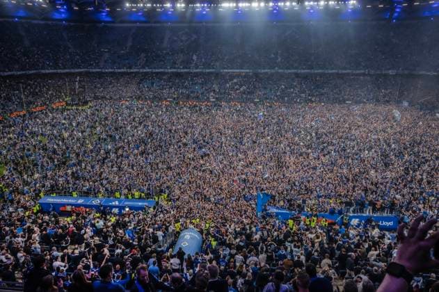 Hamburger SV vs SSV ULM 6 1 10 05 2025, Volksparkstadion, BundesLigaspiel, 2 Bundesliga, Hamburger SV vs SSV ULM 6 1 im Bild Es ist geschachfft HSV hat den Aufstieg geschafft Freude über all Â