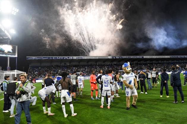 AJ Auxerre v FC Nantes - Ligue 1 MCDonald s 2024 2025 Equipe de football d Auxerre AJA during the Ligue 1 MCDonald s match between Auxerre and Nantes on May 10, 2025 at Stade de L Abbe-Deschamps in Auxerre, France. Auxerre France  Copyright: xFEPx 776319160