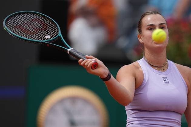 Aryna Sabalenka (RUS) during the 4th round against Sofia Kenin (USA) of the WTA, Tennis Damen Master 1000 Internazionali BNL d™Italia tournament at Foro Italico on May 11, 2025 (Alfredo Falcone LaPresse)  Copyright: xAlfredoxFalcone LaPressex