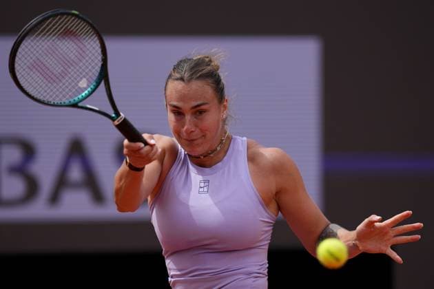 Aryna Sabalenka (RUS) during the 4th round against Sofia Kenin (USA) of the WTA, Tennis Damen Master 1000 Internazionali BNL d™Italia tournament at Foro Italico on May 11, 2025 (Alfredo Falcone LaPresse)  Copyright: xAlfredoxFalcone LaPressex