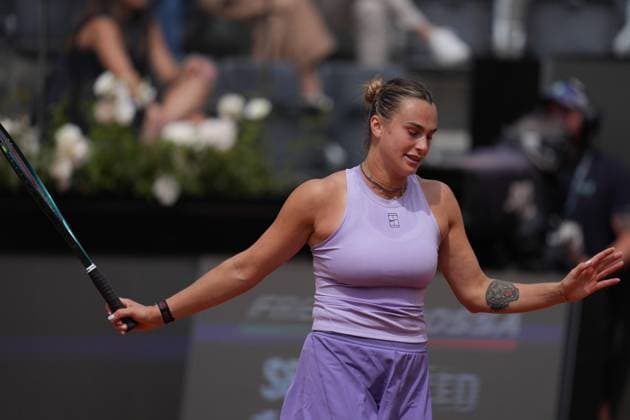 Aryna Sabalenka (RUS) during the 4th round against Sofia Kenin (USA) of the WTA, Tennis Damen Master 1000 Internazionali BNL d™Italia tournament at Foro Italico on May 11, 2025 (Alfredo Falcone LaPresse)  Copyright: xAlfredoxFalcone LaPressex
