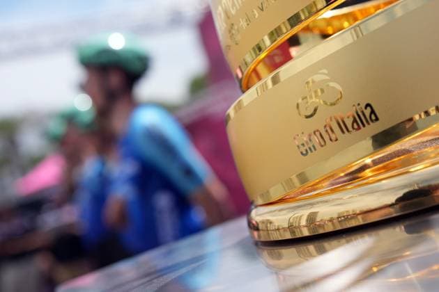 Trophy Senza Fine during the stage 3 of the Giro d™Italia from Valona (Vlore) to Valona (Vlore) Albania - Sunday, May 11, 2025. - cycling.  Copyright: xGianxMattiaxD Alberto LaPressex