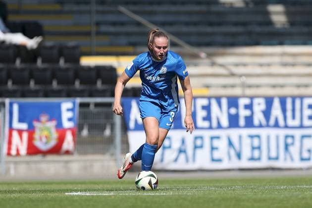 27 04 2025, Women, Soccer, Season 2024 2025, 2 Women Bundesliga, 25 Matchday Eintracht Frankfurt II SV Meppen 1912 e V Nina Rolfes 3, SV Meppen 1912 e V Frankfurt am Main Stadion am Brentanobad Hessen Germany