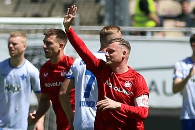 11 05 2025, xrekx, Fußball 2 Bundesliga, 1 FC Kaiserslautern SV Darmstadt 98 v l Torjubel nach dem 1 1 Tor zum celebrating the goal celebrate durch Marlon Ritter 1 FC Kaiserslautern DFL DFB REGULATIONS PROHIBIT ANY USE OF PHOTOGRAPHS as IMAGE SEQUENCES and or QUASI VIDEO Kaiserslautern