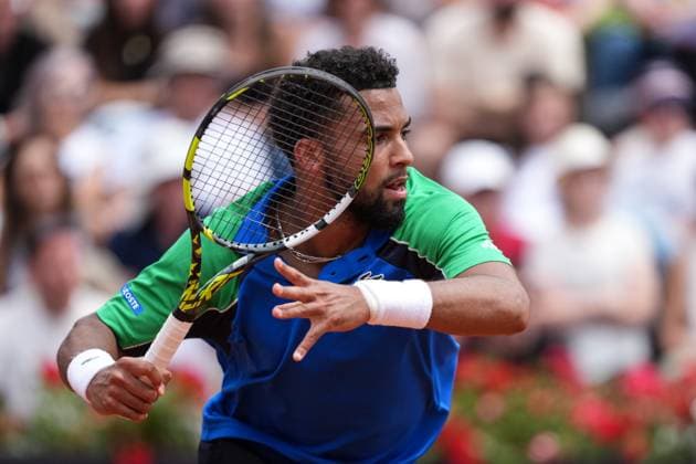 Arthur Fils of France during the match against Stefanos Tsitsipas Greece at the Internazionali BNL d Italia 2025 tennis tournament at Foro Italico in Rome, Italy on may 11, 2025. AntoniettaxBaldassarre