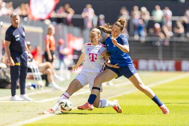 Google Pixel Frauen Bundesliga 1 FC Köln 1 FFC Turbine Potsdam, 11 05 2025 Alena Bienz 1 FC Köln, 11 , Alina Gnädig 1 FFC Turbine Potsdam, 21 Google Pixel Frauen Bundesliga, 1 FC Köln 1 FFC Turbine Potsdam, 22 Spieltag, am 11 05 2025, Franz Kremer Stadion, Köln DFB regulations prohibit any use of photographs as image sequences and or quasi video Copyright: xBEAUTIFULxSPORTS Meuselx