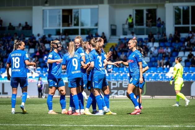 Google Pixel Womens Bundesliga, TSG Hoffenheim FC Carl Zeiss Jena 11 05 2025 Cheering after Selina Cercis goal TSG Hoffenheim, 29 Google Pixel Womens Bundesliga, TSG Hoffenheim FC Carl Zeiss Jena, on 11 05 2025 at the Dietmar Hopp Stadium in Hoffenheim DFB REGULATIONS PROHIBIT ANY USE OF PHOTOGRAPHS AS IMAGE SEQUENCES AND OR QUASI VIDEO Copyright: xBEAUTIFULxSPORTS Gelhardtx