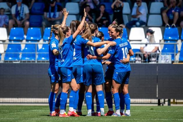 Google Pixel Womens Bundesliga, TSG Hoffenheim FC Carl Zeiss Jena 11 05 2025 Cheering after the goal to 2 0 by Selina Cerci TSG Hoffenheim, 29 Google Pixel Womens Bundesliga, TSG Hoffenheim FC Carl Zeiss Jena, on 11 05 2025 at the Dietmar Hopp Stadium in Hoffenheim DFB REGULATIONS PROHIBIT ANY USE OF PHOTOGRAPHS AS IMAGE SEQUENCES AND OR QUASI VIDEO Copyright: xBEAUTIFULxSPORTS Gelhardtx