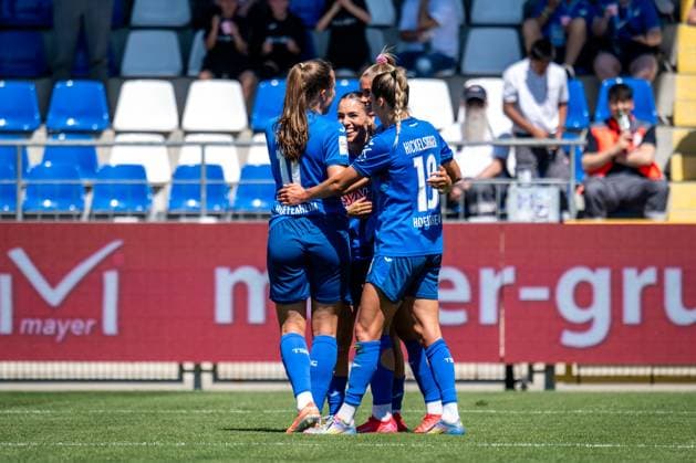 Google Pixel Womens Bundesliga, TSG Hoffenheim FC Carl Zeiss Jena 11 05 2025 Cheering after the goal to 2 0 by Selina Cerci TSG Hoffenheim, 29 Google Pixel Womens Bundesliga, TSG Hoffenheim FC Carl Zeiss Jena, on 11 05 2025 at the Dietmar Hopp Stadium in Hoffenheim DFB REGULATIONS PROHIBIT ANY USE OF PHOTOGRAPHS AS IMAGE SEQUENCES AND OR QUASI VIDEO Copyright: xBEAUTIFULxSPORTS Gelhardtx