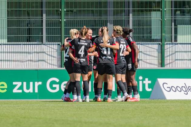 11 05 2025, xomx, Soccer Google Pixel Women Bundesliga, RB Leipzig Eintracht Frankfurt v l jubelt, Torjubel, Tor, Goal, Jubel, Freude, freuen zum 0 1 durch Geraldine Reuteler Eintracht Frankfurt DFL DFB REGULATIONS PROHIBIT ANY USE OF PHOTOGRAPHS as IMAGE SEQUENCES and or QUASI VIDEO Leipzig