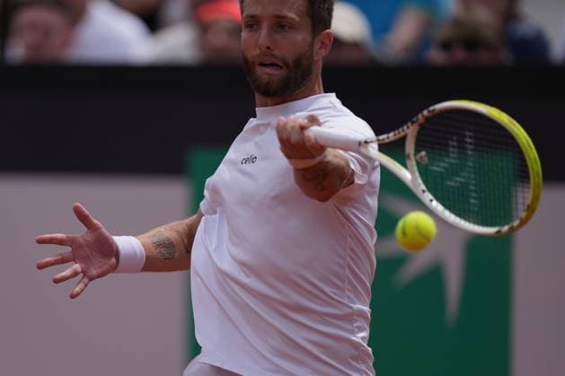 Corentin Moutet (FRA) during the 3th round against Holger Rune (DAN) of the ATP, Tennis Herren Master 1000 Internazionali BNL d™Italia tournament at Foro Italico on May 11, 2025 (Alfredo Falcone LaPresse)  Copyright: xAlfredoxFalcone LaPressex