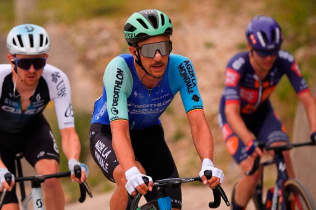 De Bondt Dries of Decathlon Ag2R La Mondiale Team The pack rides during the stage 3 of the Giro d™Italia from Valona (Vlore) to Valona (Vlore) Albania - Sunday, May 11, 2025. - cycling.  Copyright: xFabioxFerrari LaPressex