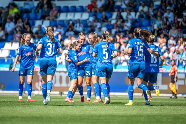 Google Pixel Womens Bundesliga, TSG Hoffenheim FC Carl Zeiss Jena 11 05 2025 Cheering after Selina Cercis goal TSG Hoffenheim, 29 to 3 0 Google Pixel Womens Bundesliga, TSG Hoffenheim FC Carl Zeiss Jena, on 11 05 2025 at the Dietmar Hopp Stadium in Hoffenheim DFB REGULATIONS PROHIBIT ANY USE OF PHOTOGRAPHS AS IMAGE SEQUENCES AND OR QUASI VIDEO Copyright: xBEAUTIFULxSPORTS Gelhardtx