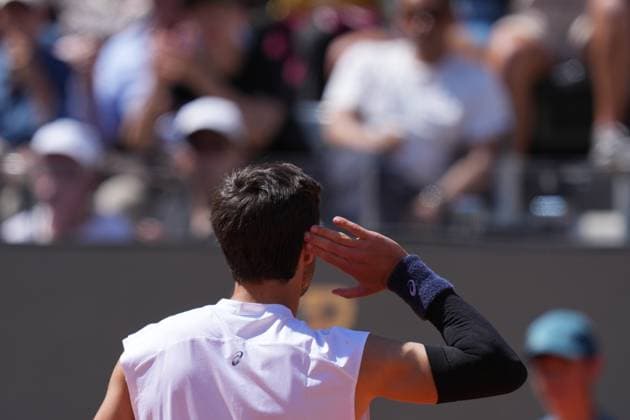 Lorenzo Musetti (ITA) during the 3th round against Brandon Nakashima (USA) of the ATP, Tennis Herren Master 1000 Internazionali BNL d™Italia tournament at Foro Italico on May 11, 2025 (Alfredo Falcone LaPresse)  Copyright: xAlfredoxFalcone LaPressex