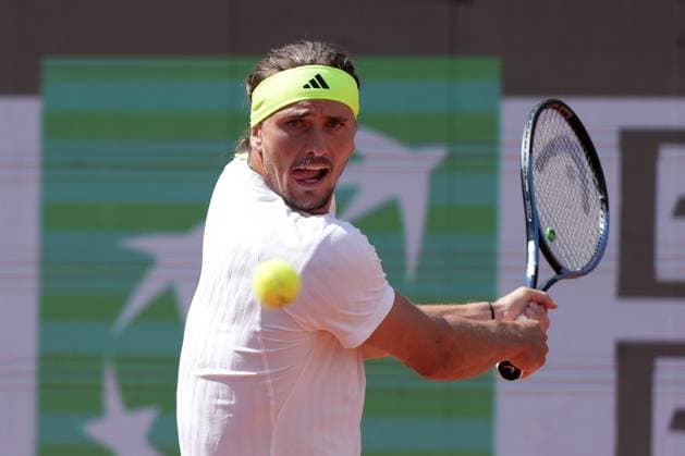 Alexander Zverev of Germany during the match against Vilius Gaubas of Lithuania at the Internazionali BNL d Italia 2025 tennis tournament at Foro Italico in Rome, Italy on may 11, 2025. AntoniettaxBaldassarre
