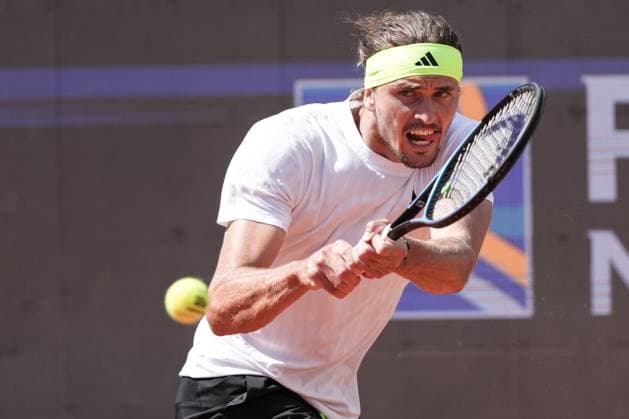 Alexander Zverev of Germany during the match against Vilius Gaubas of Lithuania at the Internazionali BNL d Italia 2025 tennis tournament at Foro Italico in Rome, Italy on may 11, 2025. AntoniettaxBaldassarre