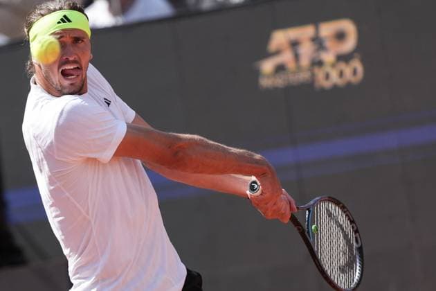 Alexander Zverev of Germany during the match against Vilius Gaubas of Lithuania at the Internazionali BNL d Italia 2025 tennis tournament at Foro Italico in Rome, Italy on may 11, 2025. AntoniettaxBaldassarre