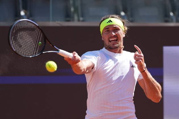 Alexander Zverev of Germany during the match against Vilius Gaubas of Lithuania at the Internazionali BNL d Italia 2025 tennis tournament at Foro Italico in Rome, Italy on may 11, 2025. AntoniettaxBaldassarre