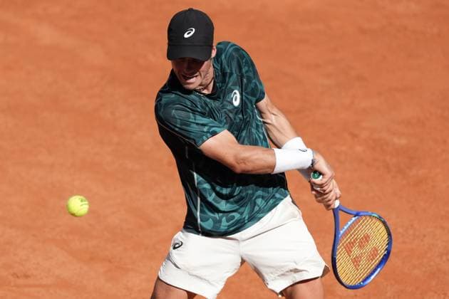 Vilius Gaubas of Lithuania during the match against Alexander Zverev of Germany at the Internazionali BNL d Italia 2025 tennis tournament at Foro Italico in Rome, Italy on may 11, 2025. AntoniettaxBaldassarre
