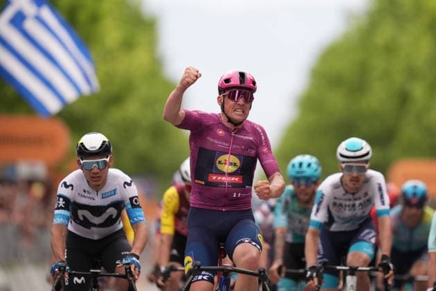 Pedersen Mads of Lidl-Trek stage winner during the stage 3 of the Giro d™Italia from Valona (Vlore) to Valona (Vlore) Albania - Sunday, May 11, 2025. - cycling.  Copyright: xMassimoxPaolone LaPressex