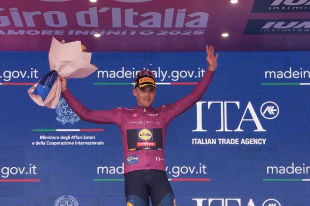 Pedersen Mads of Lidl-Trek, cyclamen jersey, during the stage 3 of the Giro d™Italia from Valona (Vlore) to Valona (Vlore) Albania - Sunday, May 11, 2025. - cycling.  Copyright: xMassimoxPaolone LaPressex