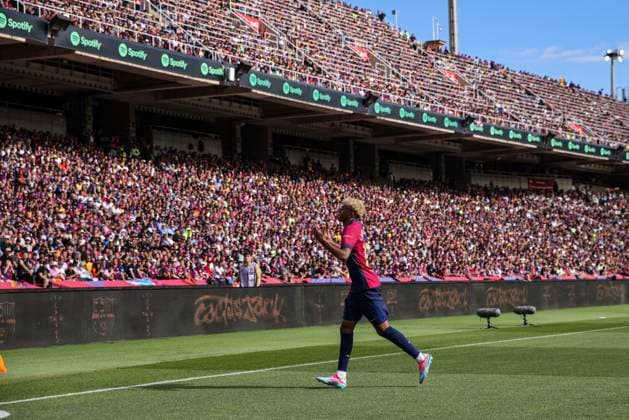 Lamine Yamal FC Barcelona during the LaLiga match between FC Barcelona and Real Madrid at Olimpic Lluis Companys on May 11, 2025 in Barcelona, Spain Photo by Xavi Bonilla DeFodi Images