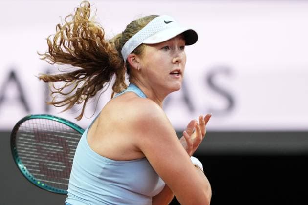 Erika Andreeva of Russia during the match against Linda Noskova of Czech Republic at the Internazionali BNL d Italia 2025 tennis tournament at Foro Italico in Rome, Italy on may 11, 2025. AntoniettaxBaldassarre