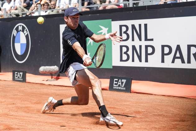 Alex de Minaur of Australia during the match against Hugo Dellien of Bolivia at the Internazionali BNL d Italia 2025 tennis tournament at Foro Italico in Rome, Italy on May 12, 2025. Alex de Minaur won 6-4, 6-4 over Hugo Dellenof. AntoniettaxBaldassarre