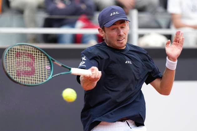 Alex de Minaur of Australia during the match against Hugo Dellien of Bolivia at the Internazionali BNL d Italia 2025 tennis tournament at Foro Italico in Rome, Italy on May 12, 2025. Alex de Minaur won 6-4, 6-4 over Hugo Dellenof. AntoniettaxBaldassarre